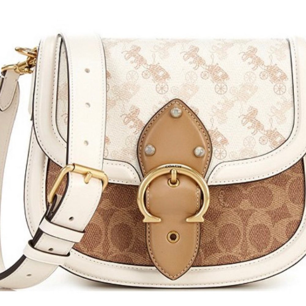 Coach small white/tan